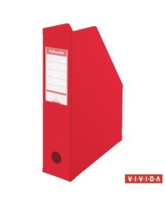 Stojan na časopisy, skládací, Vivida červená, 70 mm, PVC/karton, ESSELTE