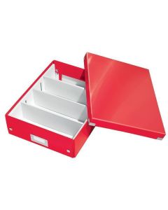 Organizační krabice "Click&Store", červená, vel. M, lesklá, laminovaný karton, LEITZ 60580026