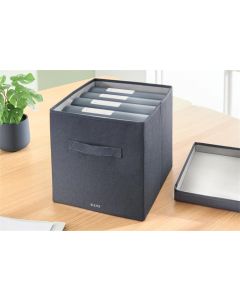 Krabice "Fabric", tmavě šedá, potažená látkou, velikost L, LEITZ 61450089