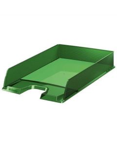 Odkladač "Europost", transparentní, zelená, plast, ESSELTE