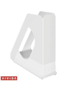 Stojan na časopisy "Europost", Vivida bílá, 68 mm, plast, ESSELTE