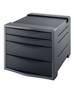 Zásuvkový box "Europost", 4 zásuvky, Vivida černá, plast, ESSELTE