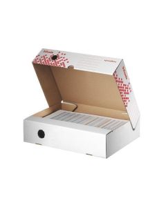 Rychle-složitelná archivační krabice "Speedbox", horizontální, bílá, 80 mm, ESSELTE