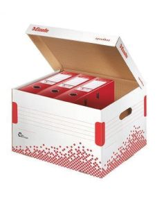 Rychle-složitelný archivační kontejner s víkem "Speedbox", bílá, ESSELTE