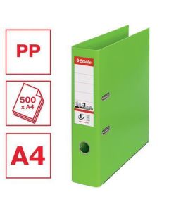 Pákový pořadač "Standard", ochranné spodní kování, Vivida zelená, 75 mm, A4, PP, ESSELTE