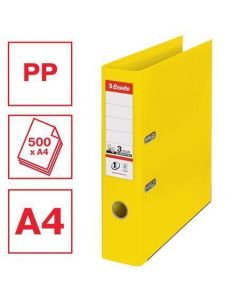 Pákový pořadač "Standard", ochranné spodní kování, Vivida žlutá, 75 mm, A4, PP, ESSELTE