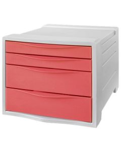Zásuvkový box "Colour`Breeze", korálová, plast, 4 zásuvky, ESSELTE 628457