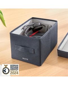 Přenosný box "Fabric Hot Desking", tmavě šedá, 3 přihrádky, LEITZ 64440089
