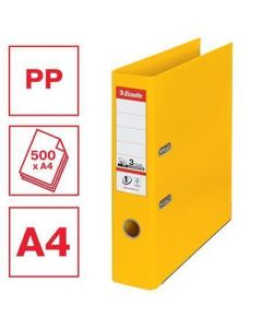 Pákový pořadač "Standard", ochranné spodní kování, žlutá, 75 mm, A4, PP, ESSELTE