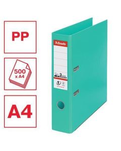 Pákový pořadač "Standard", ochranné spodní kování, světlezelená, 75 mm, A4, PP, ESSELTE