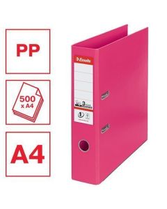 Pákový pořadač "Standard", ochranné spodní kování, fuchsia, 75 mm, A4, PP, ESSELTE