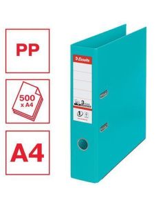 Pákový pořadač "Standard", ochranné spodní kování, tyrkysová, 75 mm, A4, PP, ESSELTE