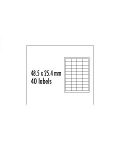 Logo etikety 48.5mm x 25.4mm, A4, matné, žluté, 40 etiket, baleno po 10 ks, pro inkoustové a laserové tiskárny