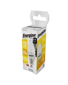 LED žárovka, E14, svíčka, 4,9W (40W), 470lm, 4000K, ENERGIZER