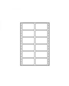 Tabelační etikety 89 x 48.8 mm, A4, dvouřadé, bílé, 12 etiket, baleno po 25 ks, pro jehličkové tiskárny, DOPRODEJ
