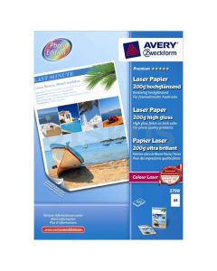 Avery Zweckform Premium Laser Paper, 2798, foto papír, vysoce lesklý, bílý, A4, 200 g/m2, 100 ks, laserový