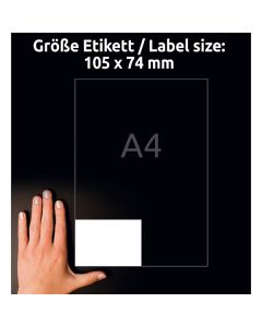 Avery Zweckform etikety 105mm x 74mm, A4, bílé, 8 etiket, baleno po 100 ks, 3427, pro laserové a inkoustové tiskárny, kopírky