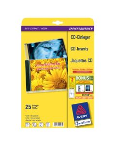 Avery Zweckform CD papírový přebal, bílý, 151 x 118 mm, 25 listů, pro inkoustové tiskárny, O