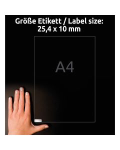 Avery Zweckform etikety 25.4mm x 10mm, A4, stříbrné, 189 etiket, velmi odolné, baleno po 20 ks, L6008-20, pro laserové tiskárny