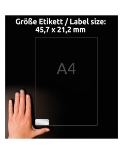 Avery Zweckform etikety 45.7mm x 21.2mm, A4, stříbrné, 48 etiket, velmi odolné, baleno po 20 ks, L6009-20, pro laserové tiskárny