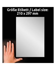 Avery Zweckform etikety 210mm x 297mm, A4, stříbrné, 1 etiketa, velmi odolné, baleno po 20 ks, L6013-20, pro laserové tiskárny