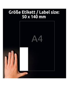 Avery Zweckform štítky 50mm x 140mm, A4, matné, bílé, 8 štítků, magnetické, baleno po 5 ks, J8875-5, pro inkoustové tiskárny