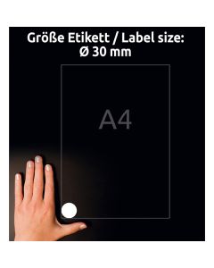 Avery Zweckform etikety 30mm, A4, matné, bílé, 48 etiket, velmi odolné, baleno po 20 ks, L4716-20, pro laserové tiskárny a kopírky