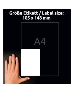 Avery Zweckform etikety 105mm x 148mm, A4, matné, bílé, 4 etikety, velmi odolné, baleno po 20 ks, L4719-20, pro laserové tiskárny