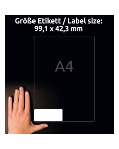 Avery Zweckform etikety 99.1mm x 42.3mm, A4, matné, bílé, 12 etiket, velmi odolné, baleno po 20 ks, L4776-20, pro laserové tiskárn
