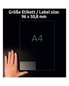 Avery Zweckform etikety 96mm x 50,8mm, A4, bílé, 10 etiket, vysoce lesklé, baleno po 25 ks, L7783-25, pro laserové tiskárny