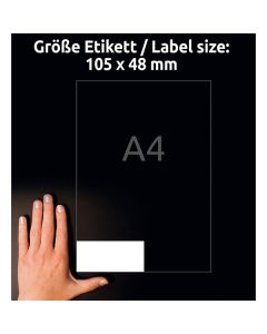 Avery Zweckform etikety 105mm x 48mm, A4, bílé, 12 etiket, s vysokou lepivostí, baleno po 20 ks, L7875-20, pro laserové a inkousto