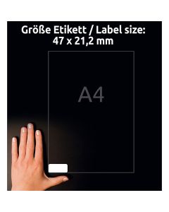 Avery Zweckform etikety 45.7mm x 21.2mm, A4, bílé, 48 etiket, velmi odolné, baleno po 10 ks, L7911-10, pro laserové tiskárny a kop