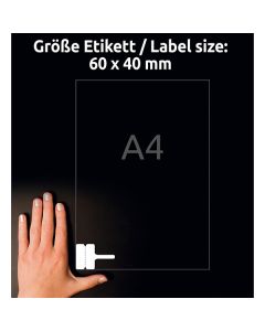 Avery Zweckform etikety 60mm x 40mm, A4, bílé, 24 etiket, na kabely, baleno po 20 ks, L7950-20, pro laserové tiskárny a kopírky