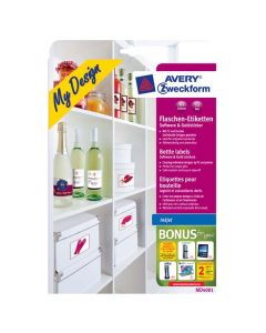 Avery Zweckform samolepicí etikety, na láhve, A4, 90x120mm, 5 listů, pro inkoustové tiskárny, O