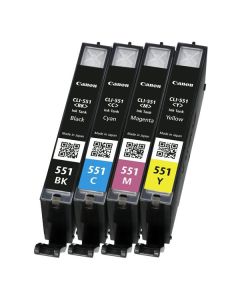 Canon CLI-551 multipack (CMYK) + PP-201 fotopapír 50x, CLI-551/PP-201, foto papír, výtěžnost 4x7ml typ lesklý, 6508B005, bílý, 10x
