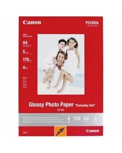 Canon Glossy Photo Paper, GP-501, foto papír, lesklý, GP-501 typ 0775B076, bílý, 21x29,7cm, A4, 200 g/m2, 5 ks, inkoustový