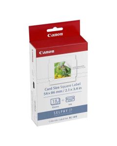 Etikety Canon Selphy CP XXX, bílá, 18, ks KC18IS, pro termosublimační tiskárny, 54x86mm, včetně napařovací folie
