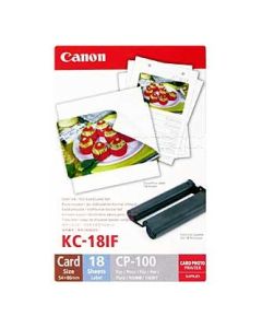 Etikety Canon Selphy CP XXX, bílá, 18, ks KC18IF, pro termosublimační tiskárny, 86x54mm, včetně napařovací folie