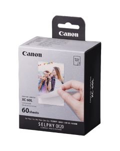 Canon XC-60L papír + ink, XC-60L, foto papír, samolepící, 6756C001, bílý, 60 ks, termosublimační,SELPHY Square QX20