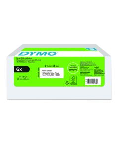 Dymo papírové štítky 54mm x 25mm, bílé, pro zpáteční adresu, 6 x 500 ks, 2177564