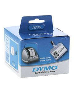 Dymo papírové štítky 89mm x 41mm, bílé, na jmenovky, snímatelné, 300 ks, 11356, S0722560