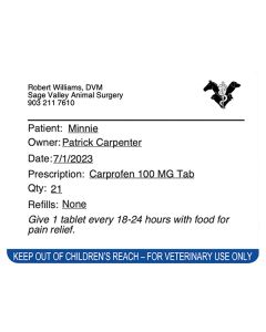 Dymo papírové štítky 70mm x 54mm, bílé, veterinární, 6x400 ks, 2187328