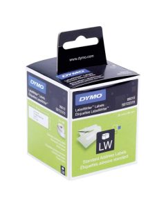 Dymo papírové štítky 89mm x 28mm, bílé, adresní, 2X130 ks, 99010, S0722370