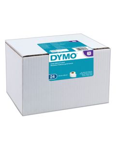Dymo papírové štítky 89mm x 36mm, bílé, velké, 24 x 260 ks, S0722390, 24 rolí v balení, cena za balení
