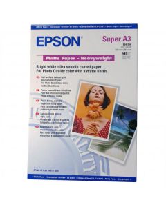 Epson Matte Paper Heavyweight, C13S041264, foto papír, matný, silný typ bílý, Stylus Photo 1270, 1290, A3+, 167 g/m2, 50 ks, inkou