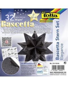 Origami papír na Bascetta hvězdu "Elegance", černá, 14,5 x 14,5 cm, FOLIA 211/1515