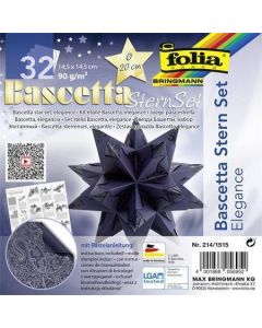 Origami papír na Bascetta hvězdu "Elegance", modrá, 14,5 x 14,5 cm, FOLIA 214/1515