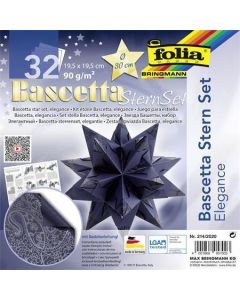 Origami papír na Bascetta hvězdu "Elegance", modrá, 19,5 x 19,5 cm, FOLIA 214/2020