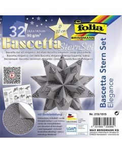 Origami papír na Bascetta hvězdu "Elegance", antracitová, 14,5 x 14,5 cm, FOLIA 215/1515