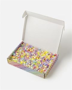 Korálky "Pastel Jumbo", 7 pastelových barev, akryl, 500 g, FOLIA 32531